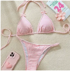 PINK GINGHAM BIKINI