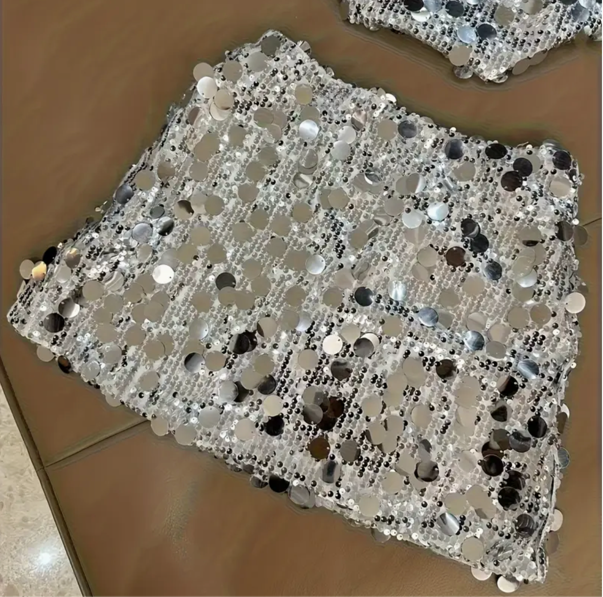SILVER PAILLETTE SKIRT