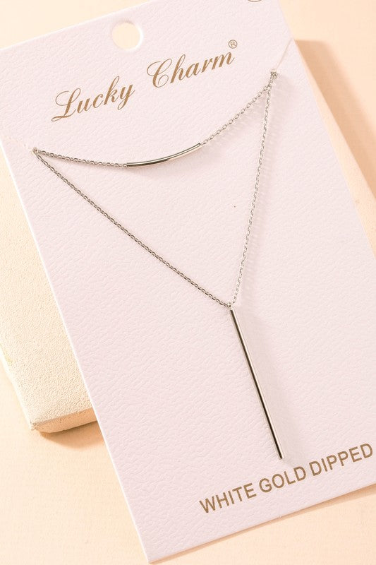 Layered Bar Charm Necklace